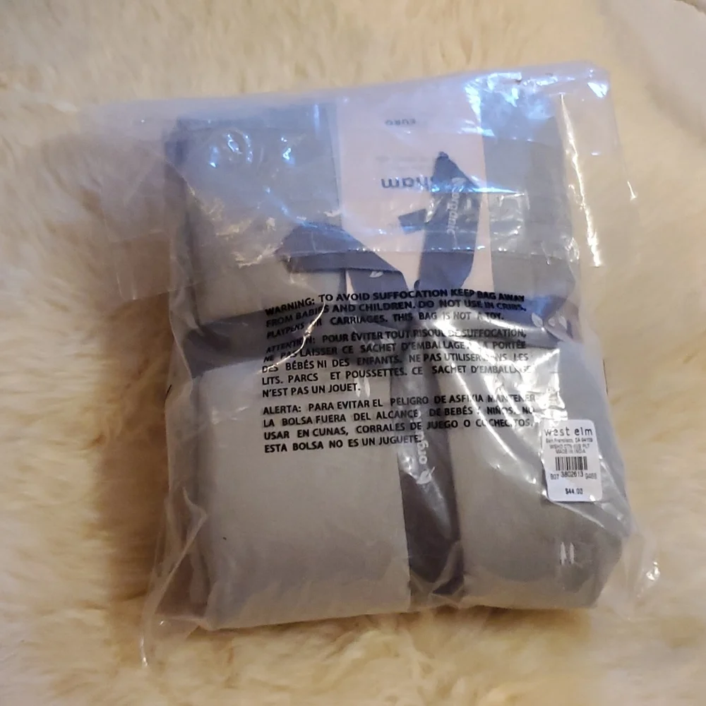 West Elm Organic Washed Cotton percale Euro Pillow Sham - grey